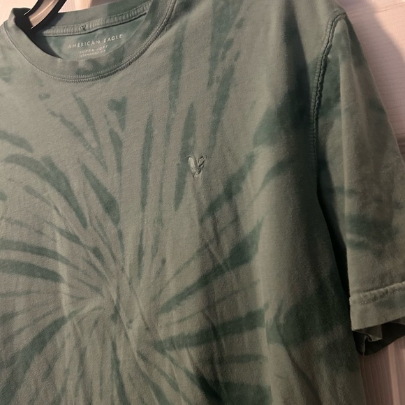 American Eagle Outfitters Men's Blue and Green Tie-Dye T-shirt Sz Medium, UC - Picture 4 of 5